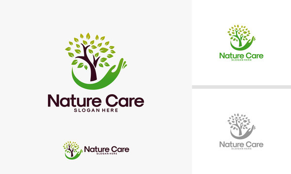 Nature Care logo designs vector, Go Green logo template