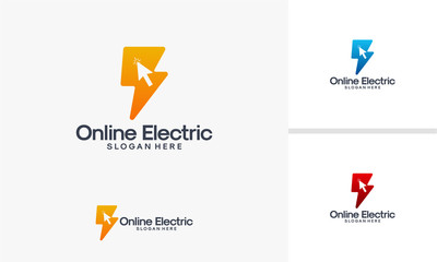 Online Electricity Logo designs vector, Simple Electric Logo template designs