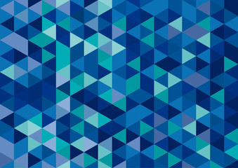 Obraz premium Vector geometric background, mosaic of triangles and cubes in blue
