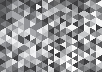 Vector geometric background, mosaic of triangles and cubes in gray