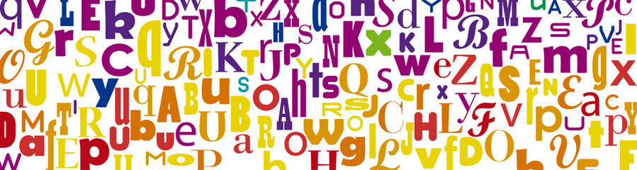 banner abstract confuse colorful alphabet, vector background