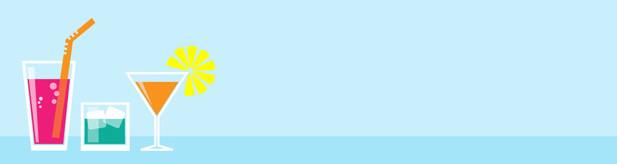 banner Cocktail party, vector background in flat design