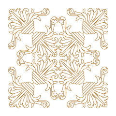 Golden vintage baroque ornament, corner. Retro pattern antique style acanthus. Decorative design element filigree calligraphy vector. - stock vector