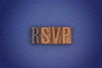 RSVP spelled in block letters