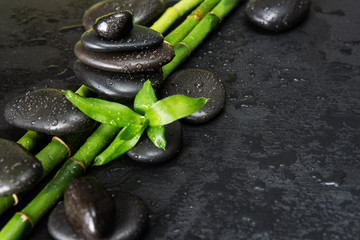 Spa-concept with zen stones and bamboo