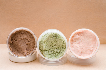 jars with body scrub