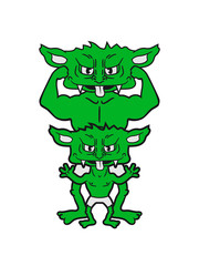 2 freunde zwerg team paar groß stark posen muskeln bodybuilder fitness training trainieren gnom frech klein monster horror halloween böse ork troll comic cartoon clipart