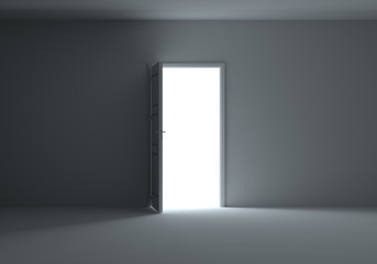 Open door with bright light