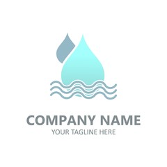 Water logo element vector illustration emblem nature
