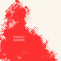 Halftone illustration. Red color Brachure.