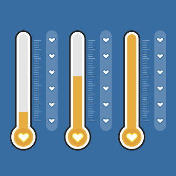 Set of thermometers icons. Vector illustration