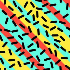 Retro Seamless Pattern in Memphis Style Design