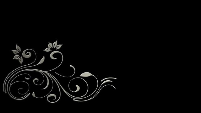Sprouting tendril - floral ornament in movement - B&W