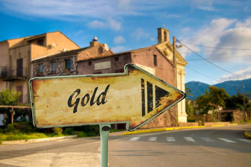 Obraz premium Schild 198 - Gold