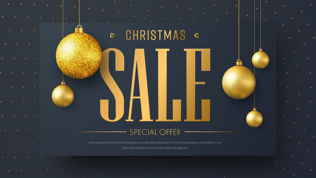 Vector banner template for Christmas sale