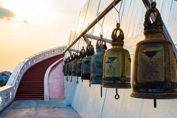 The details of architecture of Wat Saket (Golden Mount) - Buddhist temple in Pom Prap Sattru Phai district, Bangkok, Thailand