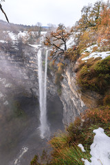 beautiful gujuli waterfall at basque country 