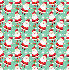 Seamless pattern with santa claus2
