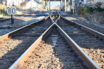 鉄道線路の分岐ポイント