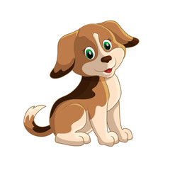 Cute funny cartoon dogs vector puppy pet characters different breads doggy illustration. the year of the dog
