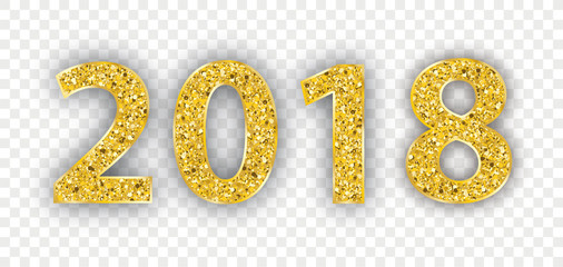 2018 Golden Glitter Transparent