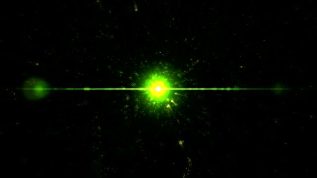 Stars or Energy Particle Charging Animation - Loop Green
