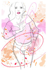 pretty woman wearing lingerie