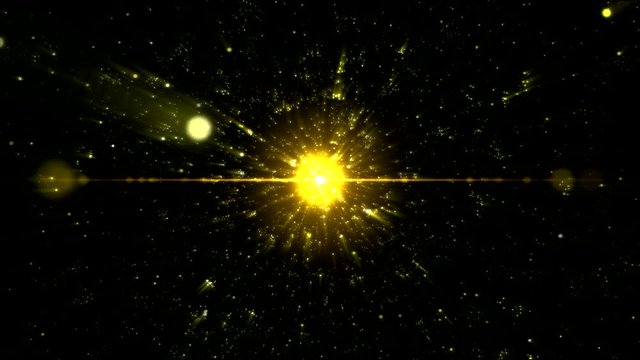 Stars or Energy Particle Charging Animation - Loop Yellow