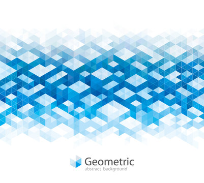 Geometric blue urban abstract banner background.
