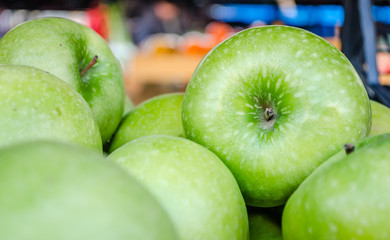 Granny Smith apples in the market