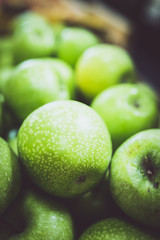 Arrière plan pommes vertes