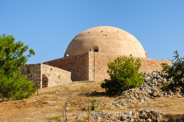 Sultan Ibrahim Mosque in citadel of Fortezza, Rethymno, Crete, Greece