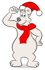 starker Cartoon Weihnachts Eisbär