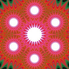 Fototapeta na wymiar Red abstract mandala star fractal infographic template