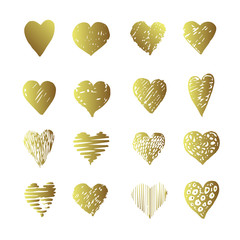 Hand drawn hearts. Design elements for Valentine day.