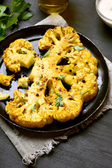 Vegetarian food. Fried cauliflower