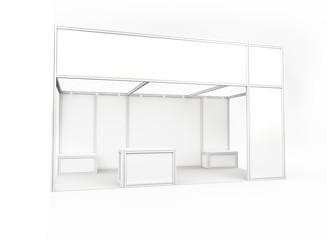 Trade show booth. 3d render