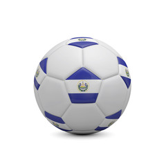 Fototapeta premium Soccer football with El Salvador flag. 3D Rendering
