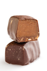 Handmade bonbons with salted caramel filling