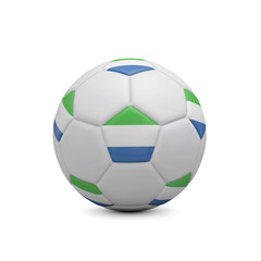 Soccer football with Sierra Leone flag. 3D Rendering
