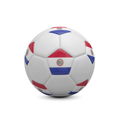 Fototapeta premium Soccer football with Paraguay flag. 3D Rendering
