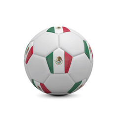 Soccer football with Mexico flag. 3D Rendering