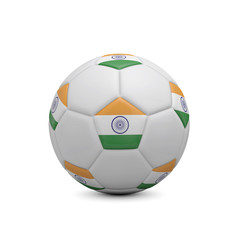 Obraz premium Soccer football with India flag. 3D Rendering