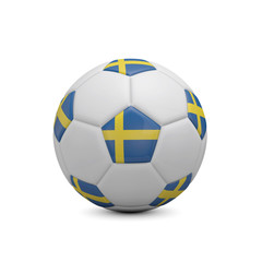 Obraz premium Soccer football with Sweden flag. 3D Rendering