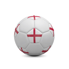 Soccer football with England flag. 3D Rendering