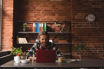 Man working at table