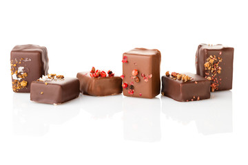 Set of luxury handmade chocolate bonbons