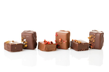 Set of luxury handmade chocolate bonbons