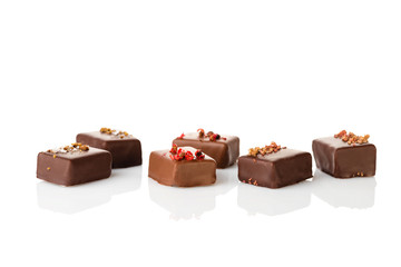 Set of luxury handmade chocolate bonbons
