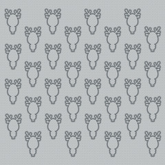 Gray background with silhouettes of funny deers